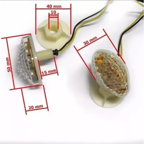Par Pisca Carenado Cristal Modelo Parafuso Universal Carenagem