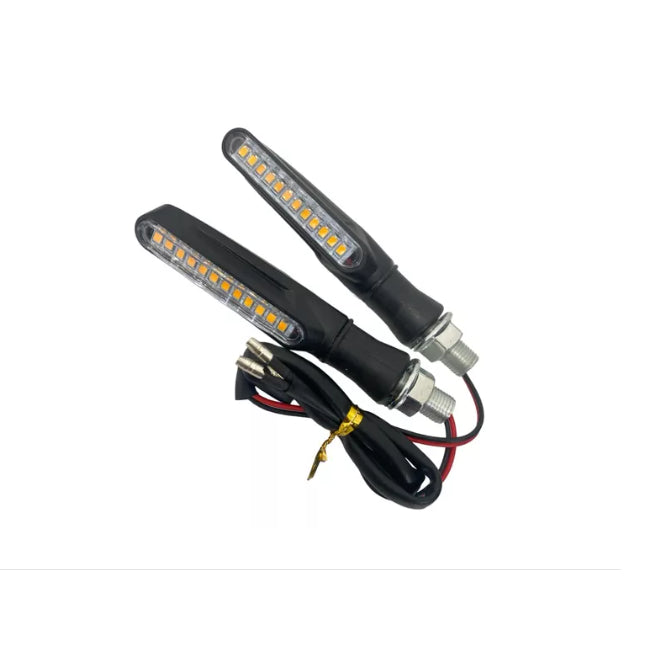 2 Pares Pisca De Led Slin Palito Seta Sequencial Preto Modelo Universal Parafuso