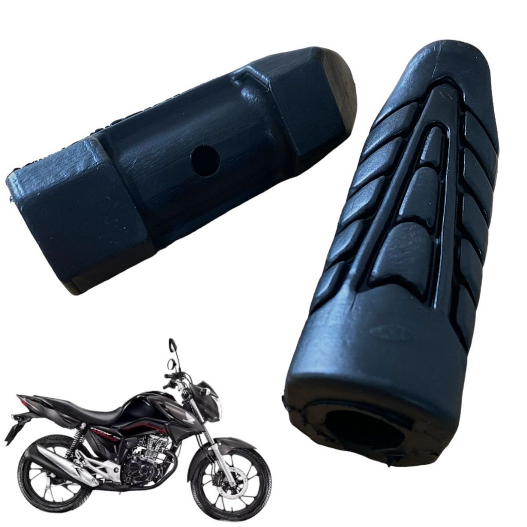 Par Estribo Pedaleira Borracha Honda Cg Titan Start Fan 160 Mod Original