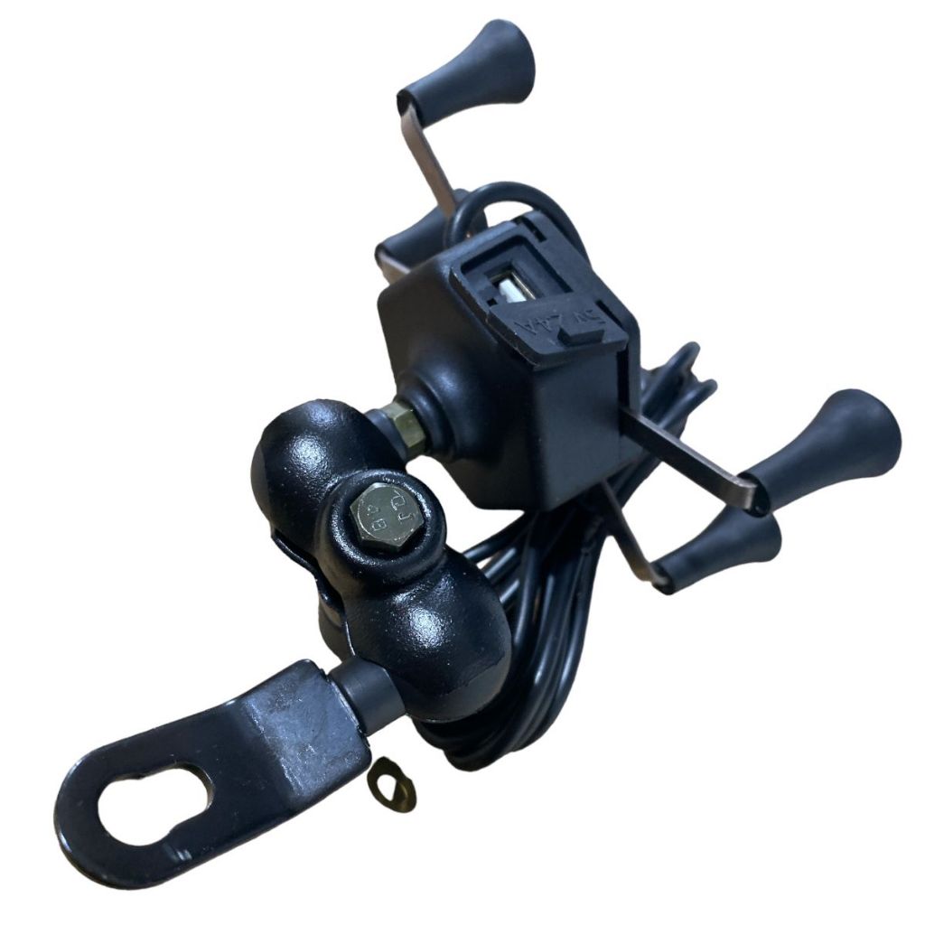 Suporte Celular Moto Carregador Com Usb Fixação Retrovisor Universal