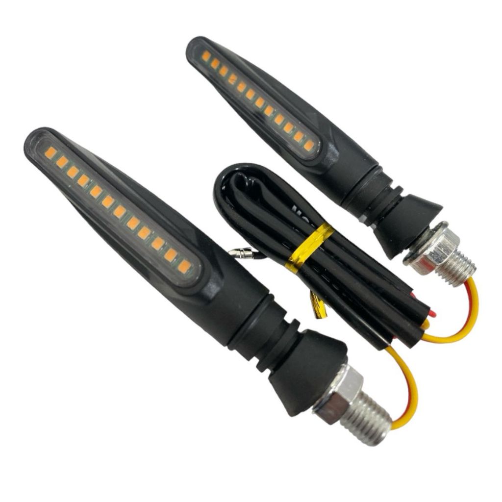 Par Pisca De Led Modelo Slin Seta Palito Sequencial Preto Modelo Universal