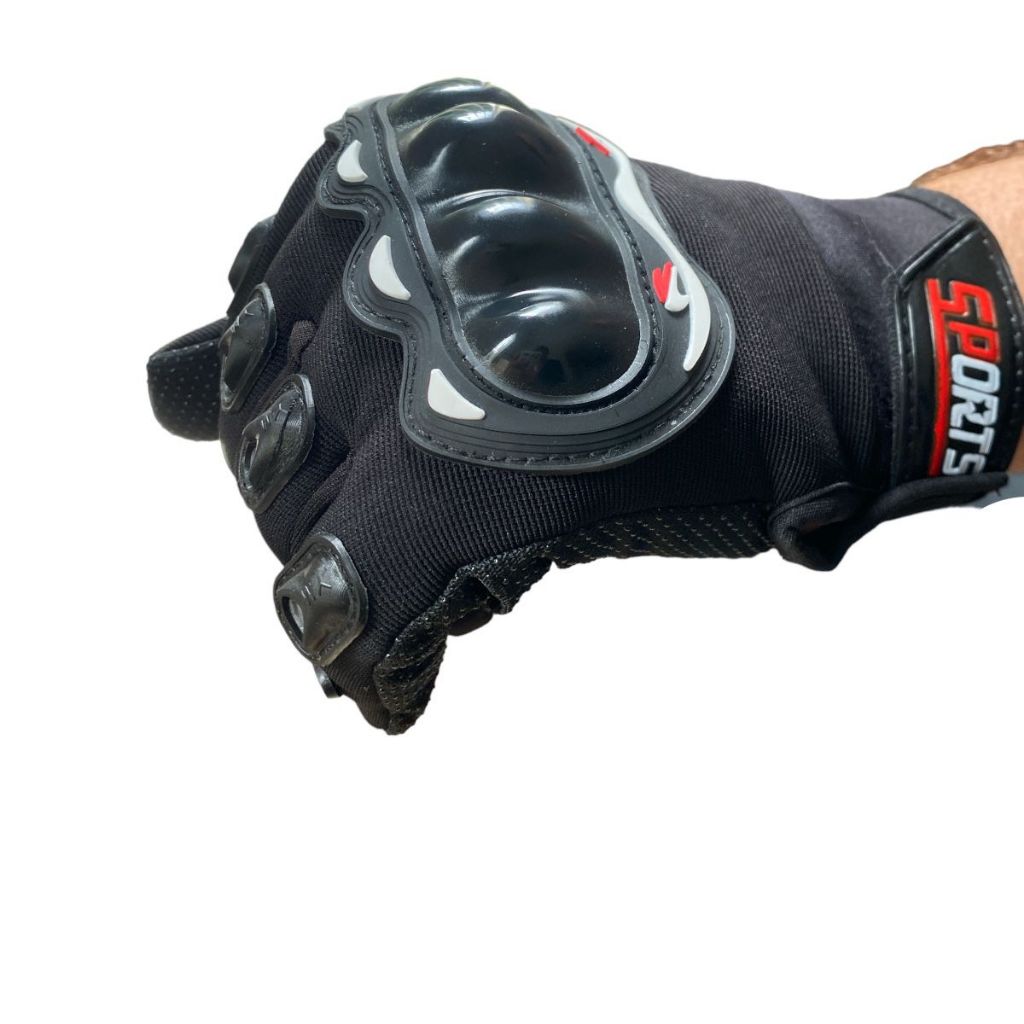 Kit Luva Com Proteção + Touca Ninja Preta Moto Urbano Motoboy Universal