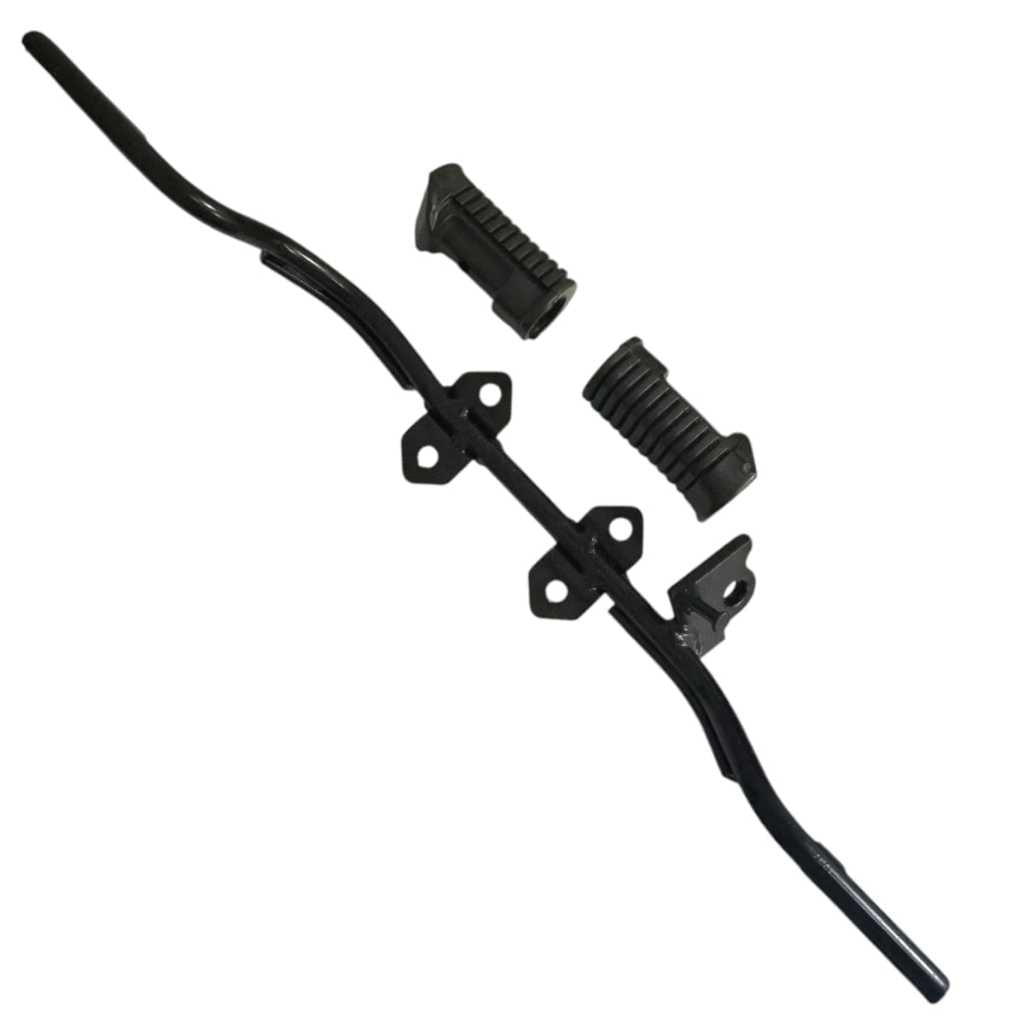 Estribo Completo Maciço Convencional + Borracha Pop 100 Até 2015 Mod Original