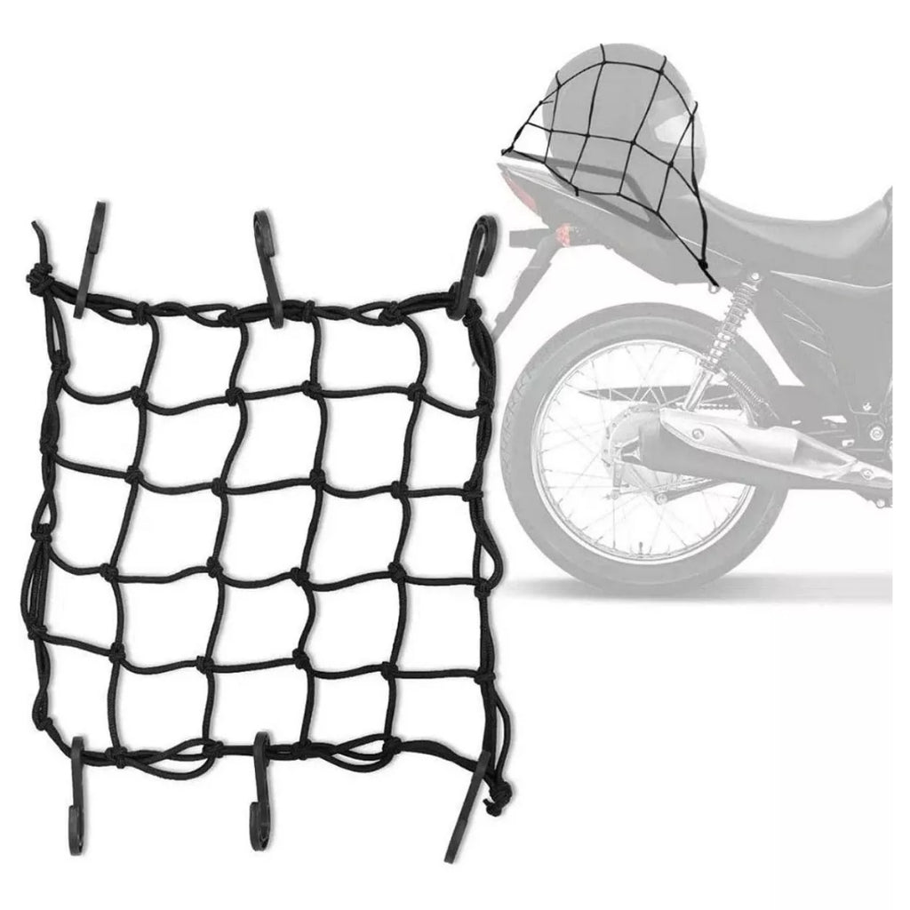 Rede Elástica Para Capacete Bagageiro Segurança Moto Bike Universal 35X35
