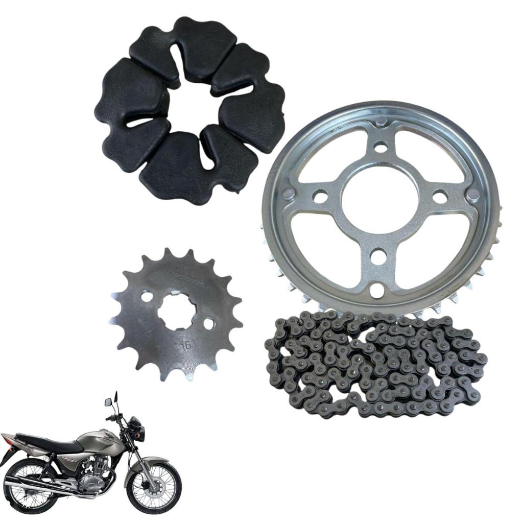 Kit Relação Honda Cg Titan Fan 150 Sem Retentor Aço 1045 C/ Coxim