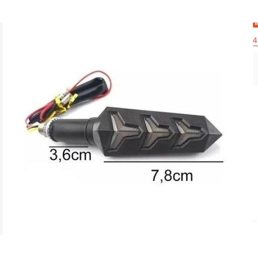 Par De Pisca De Led Torre Sequencial Preto Modelo Universal
