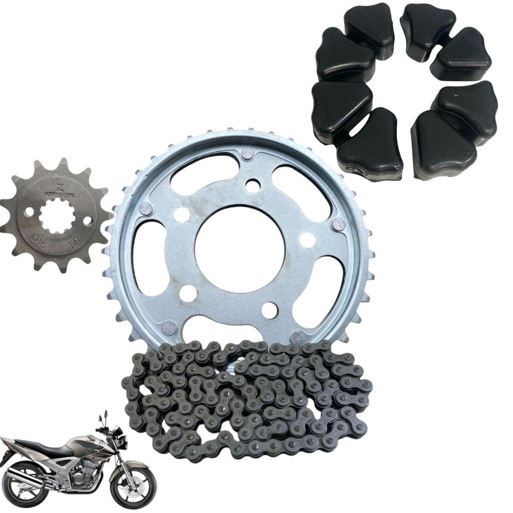 Kit Relação Cbx 250 Twister Até 08 + Coxim Coroa