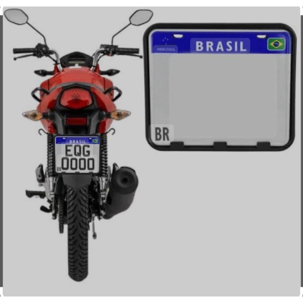 Suporte Protetor Placa Vazado Moto Mercosul