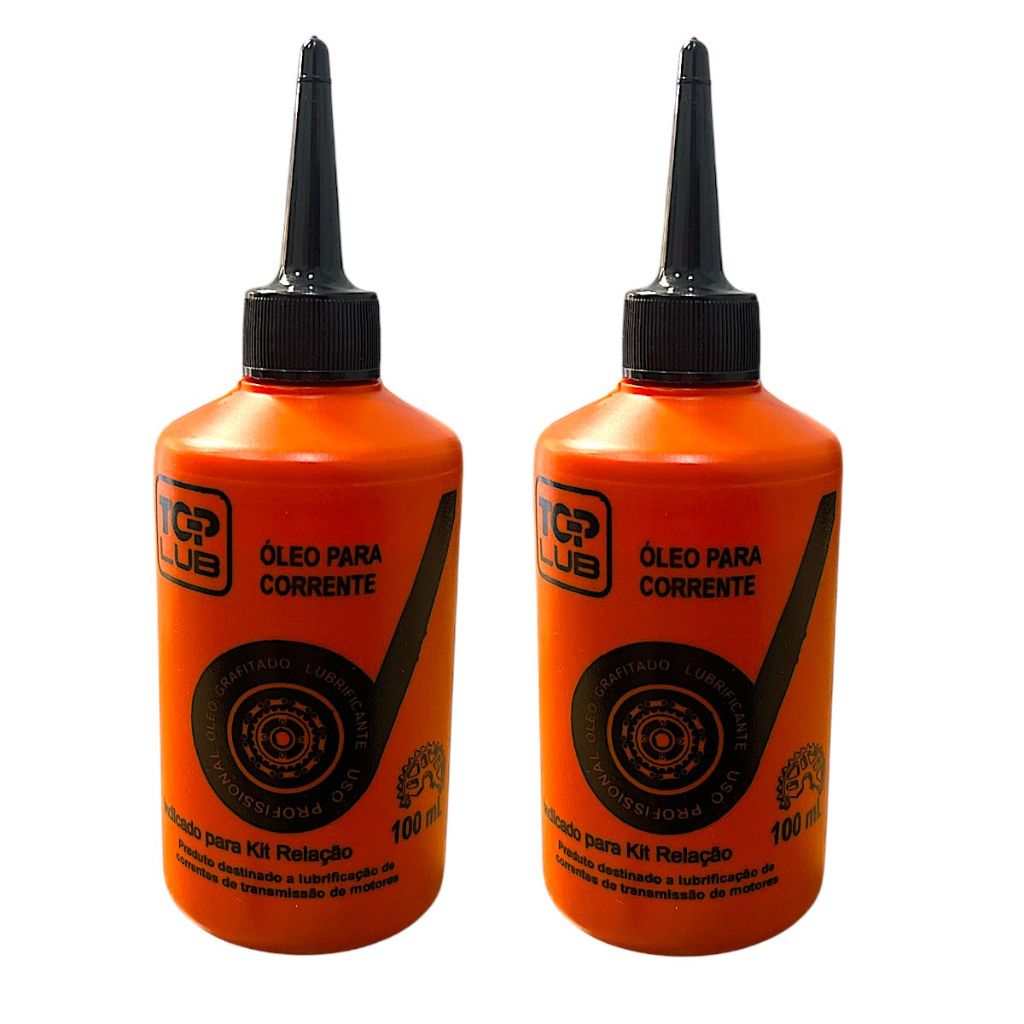 Par De Oléo Grafitado Lubrificante Corrente Transmissão Relação Moto Bike 100ML