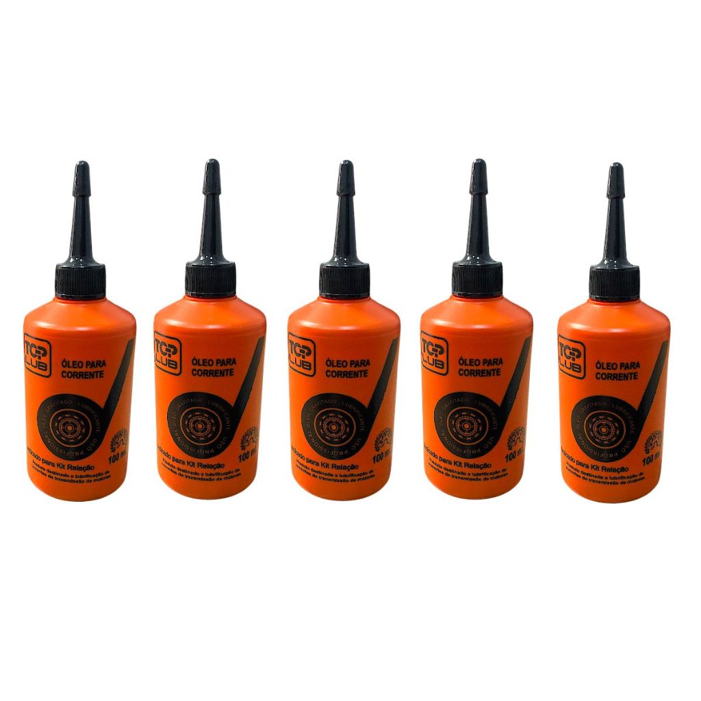 Kit Com 5 Oléo Grafitado Lubrificante Corrente Transmissão Relação Moto Bike