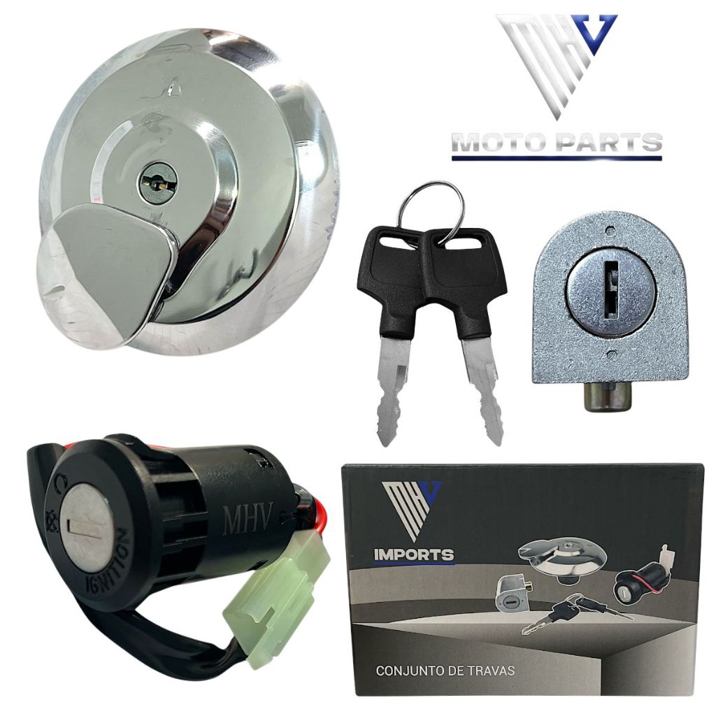 Conjunto De Ignição Travas Honda Cg 125 Fan 2009 Até 2013 Mod Original