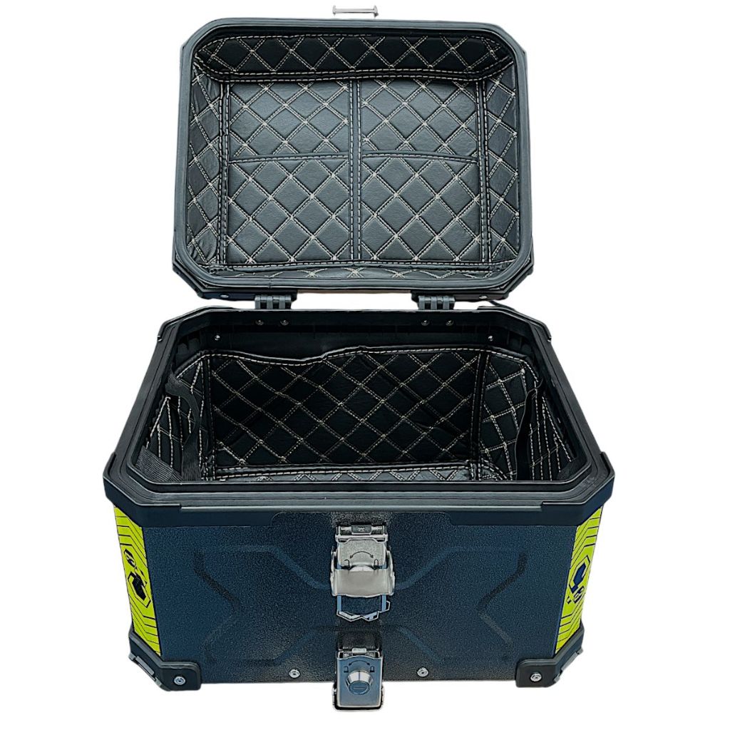 Bauleto Bau Aluminio Titanium C/Forração P/Moto Traseiro Universal