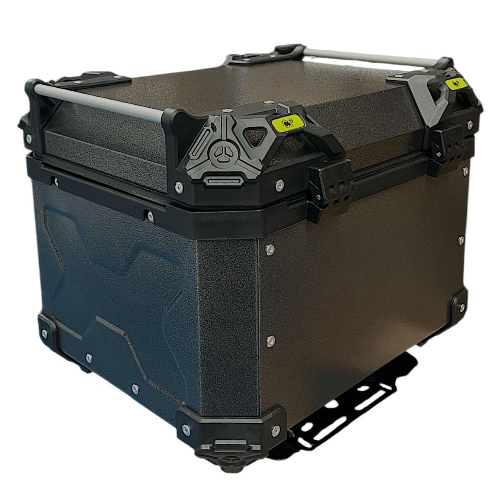 Bauleto Bau Aluminio Titanium C/Forração P/Moto Traseiro Universal
