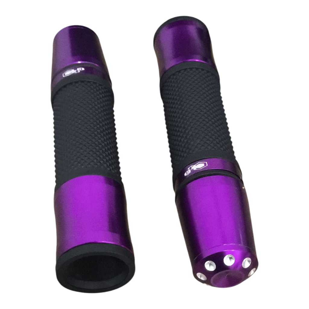 Manopla Roxa/Rosa Com Peso Longo Moto Esportiva Aluminio Tipo  Universal 22mm