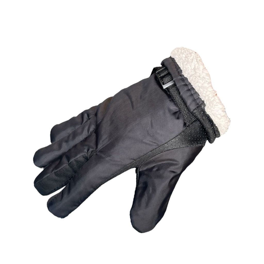 Par De Luva Preta Impermeável Com Pelinho Frio Intenso Com Ajuste
