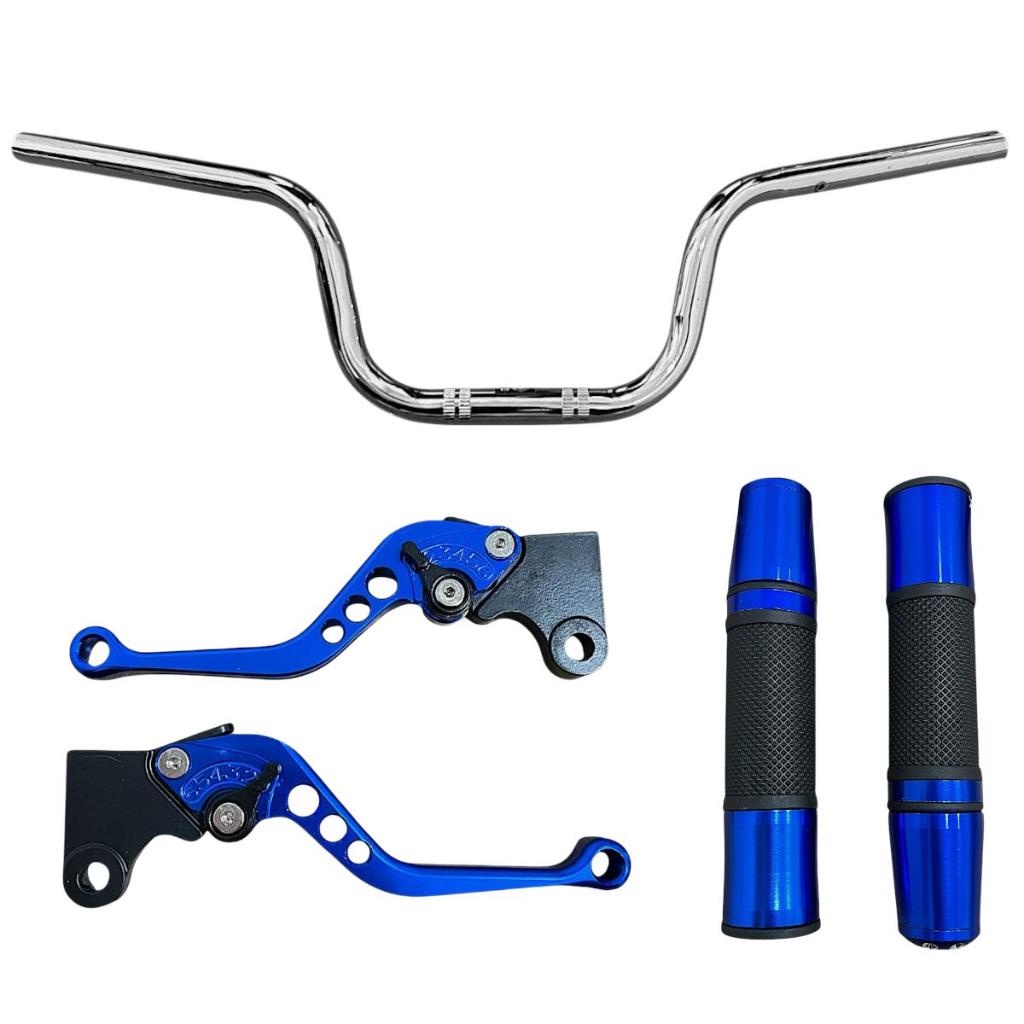 Guidão Cromado + Manate Júpiter + Manopla Cg 125/150 Fan Ks/Es Freio A Lona