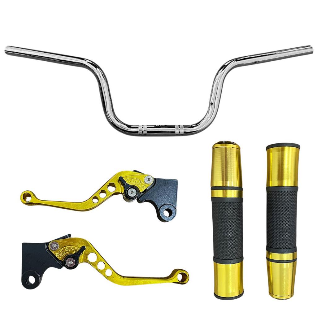 Guidão Cromado + Manate Júpiter + Manopla Cg 125/150 Fan Ks/Es Freio A Lona