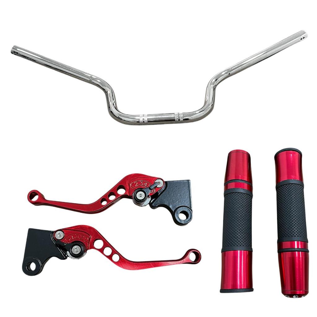 Guidão Cromado + Manate Júpiter + Manopla Cg 125/150 Fan Ks/Es Freio A Lona