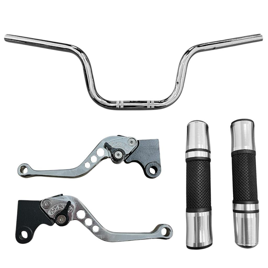 Guidão Cromado + Manate Júpiter + Manopla Cg 125/150 Fan Ks/Es Freio A Lona