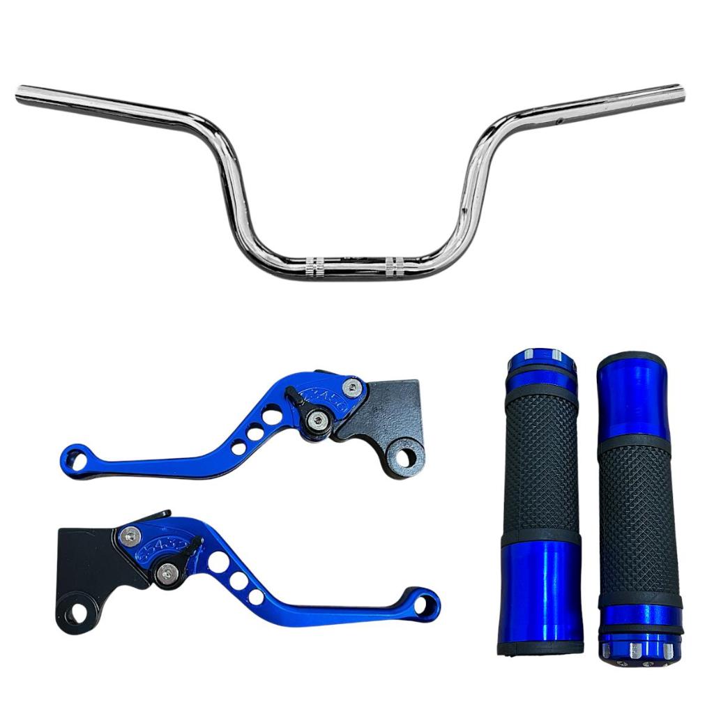 Guidão Cromado + Manete Esportivo + Manopla Honda Cg 125/150 Titan Freio A Lona