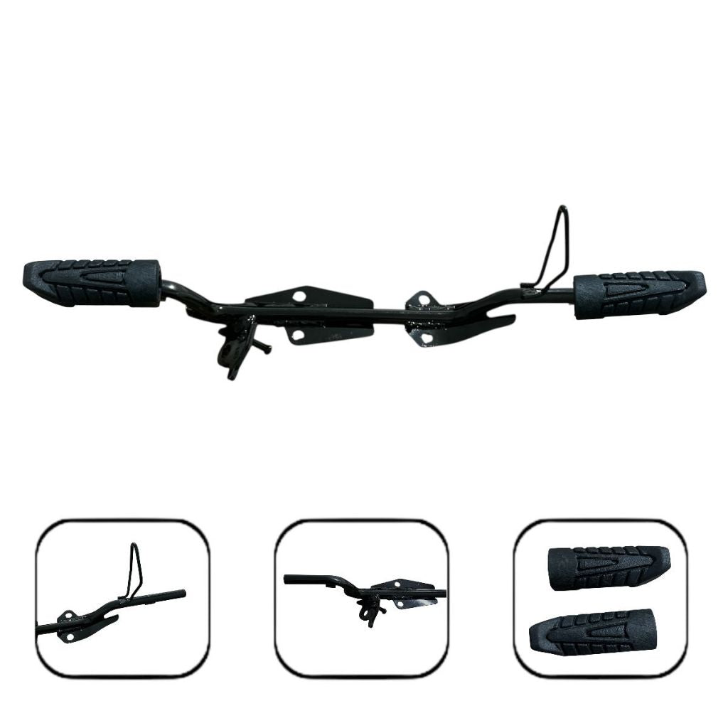 Kit Estribo Tabular + Par Pedaleira Borracha Honda Cg 160 Titan Start