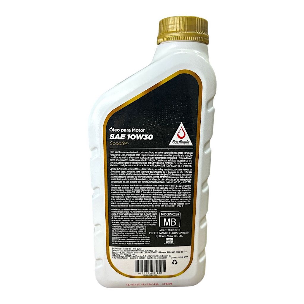 Óleo Para Motor Aceite Fluido E Lubrificante Scooter Sae 10w30 MB 4T Original Honda