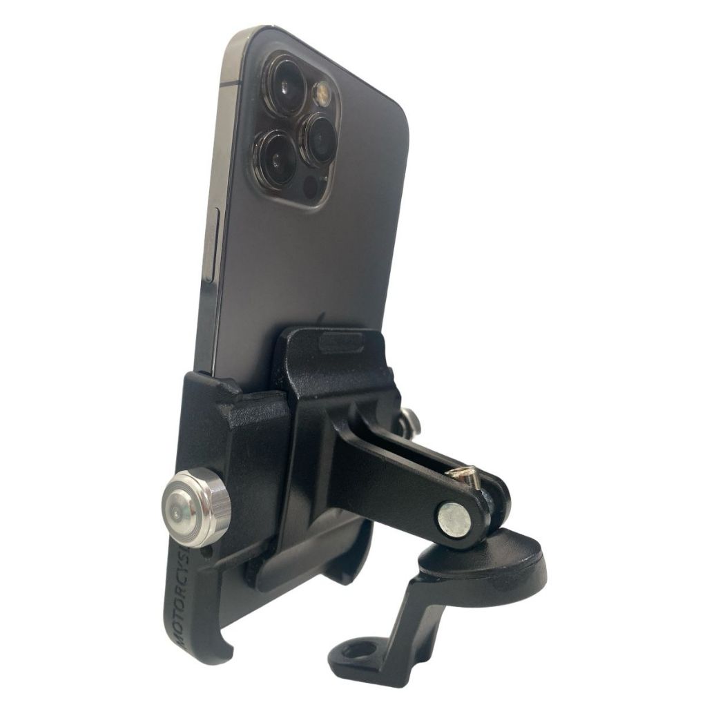 Suporte De Celular Sem Carregador Aluminio (Fixação Retrovisor) Preto