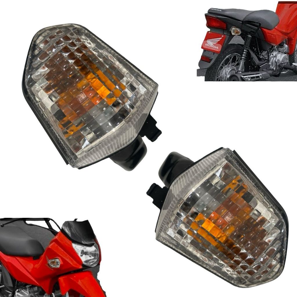 Par Pisca Modelo Original Pop 110i 2016 Até 2023 Dianteiro E Traseiro ( Lente Cristal )