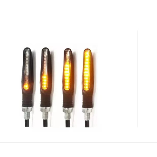 2 Pares Pisca De Led Slin Palito Seta Sequencial Preto Modelo Universal Parafuso
