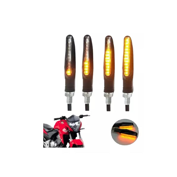 2 Pares Pisca De Led Slin Palito Seta Sequencial Preto Modelo Universal Parafuso