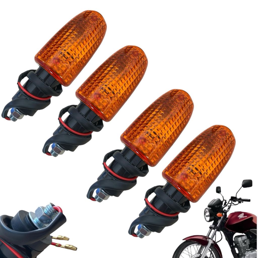 2 Pares Pisca Cg Titan Fan 125 2000 Até 2013 Modelo Original Lente Laranja Ambar