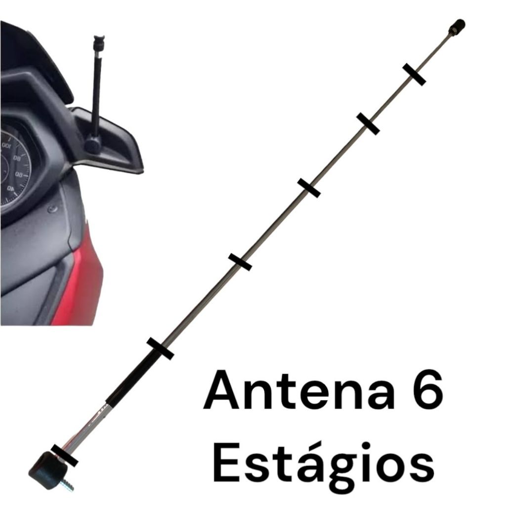Antena Corta Pipa Retrátil Scooter Yamaha Xmax 250 Painel Frontal Lateral