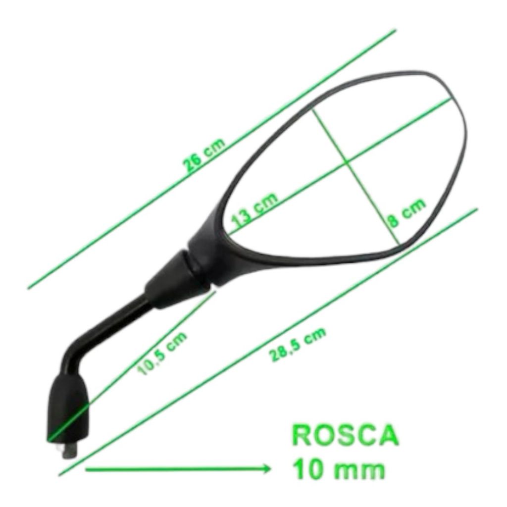 Espelho Retrovisor Gs 650 F800 Modelo Fixo Rebaixado 90° Longo/Curto Rosca ( Honda / Yamaha )