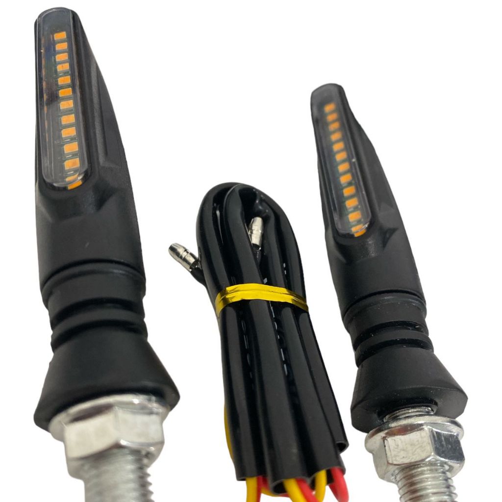 Par Pisca De Led Modelo Slin Seta Palito Sequencial Preto Modelo Universal