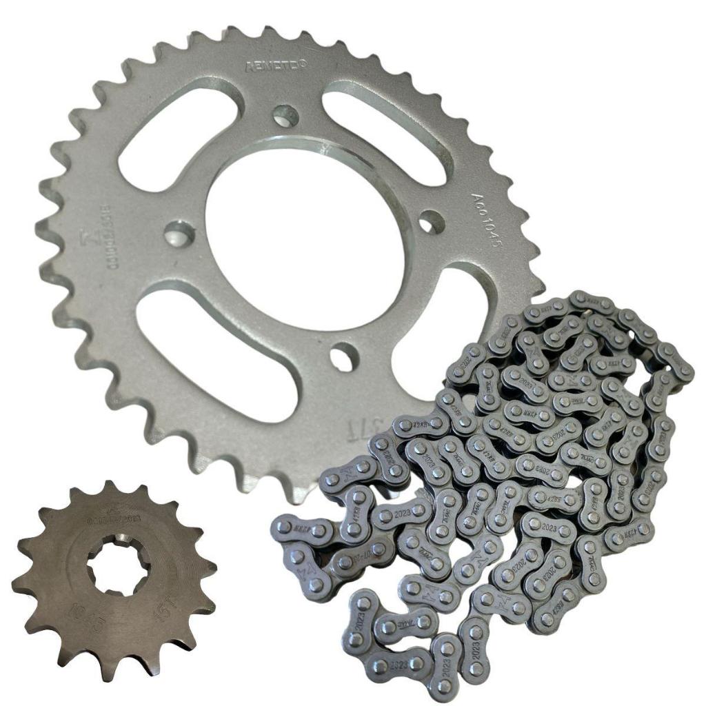 Kit Relação Transmissão Yamaha Crypton 115 2010 Até 2016 Aço 1045