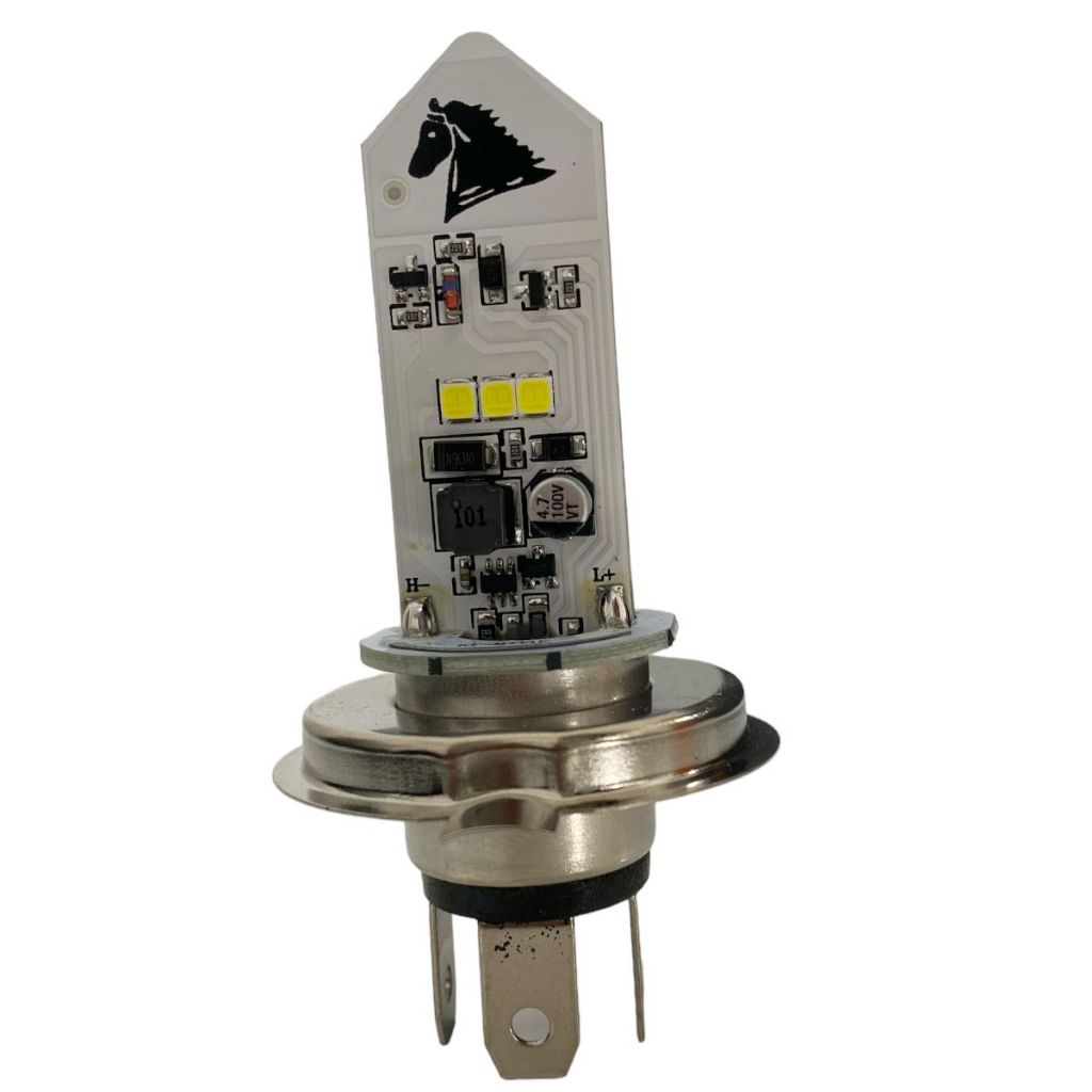 Lâmpada Farol Led Stallion Cavalinho 6500k Moto Cg Titan Cb 300 Xre Ybr H4 Universal