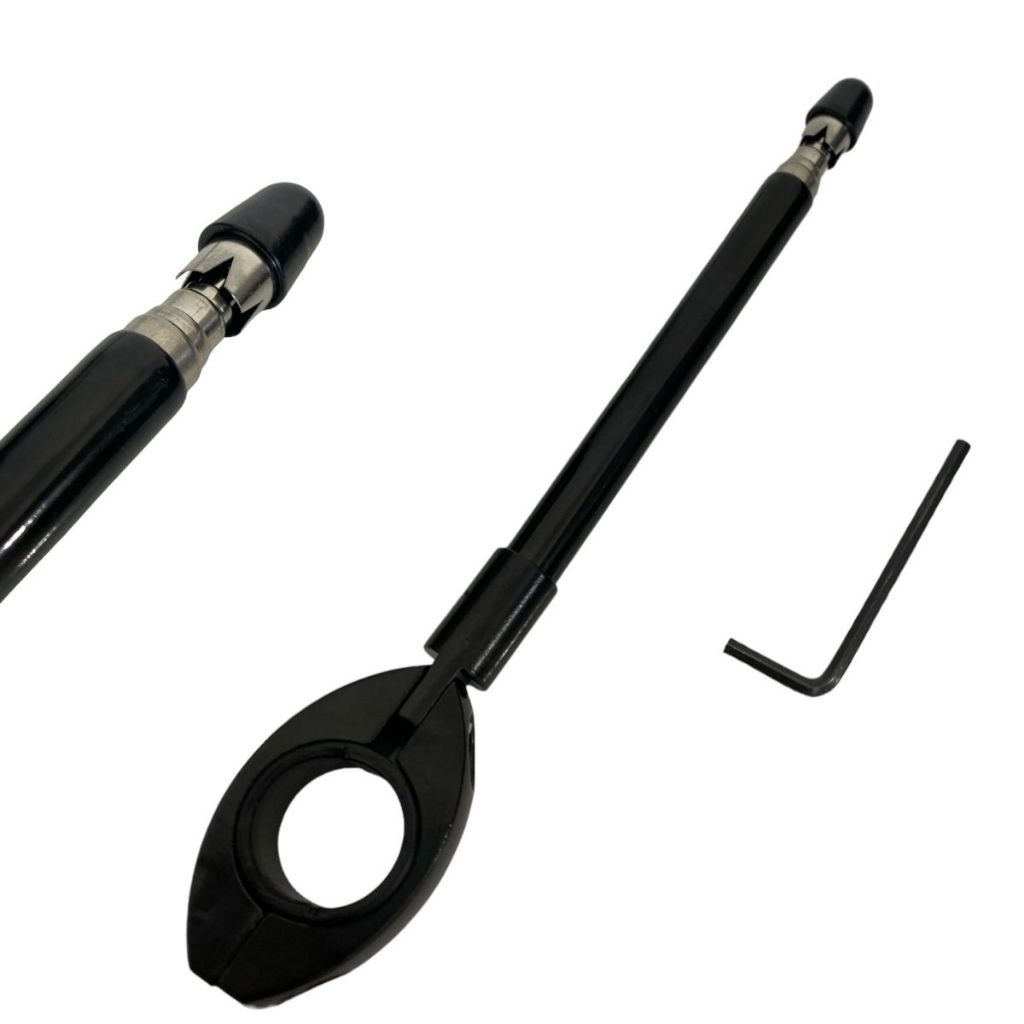 Antena Corta Pipa Guidão Linha Proteção Motoqueiro Aço Inox Preta Cromada