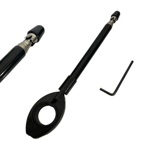 Antena Corta Pipa Guidão Linha Proteção Motoqueiro Aço Inox Preta Cromada