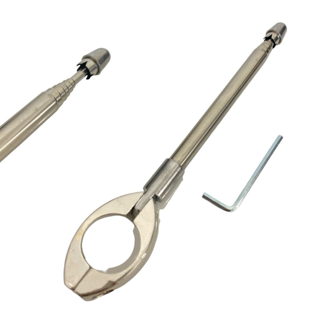 Antena Corta Pipa Guidão Linha Proteção Motoqueiro Aço Inox Preta Cromada