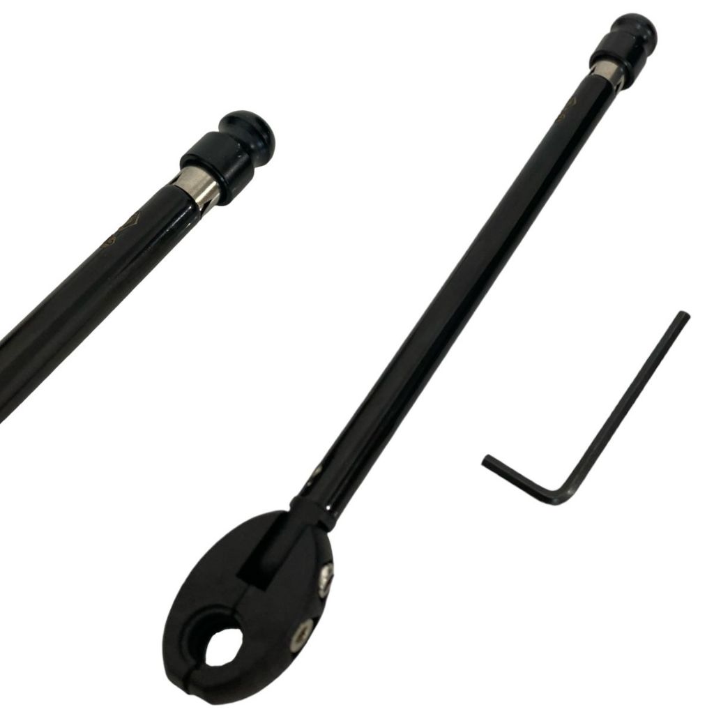 Antena Corta Pipa Proteção Motoqueiro 6 Estagios Retrovisor Preta Abs