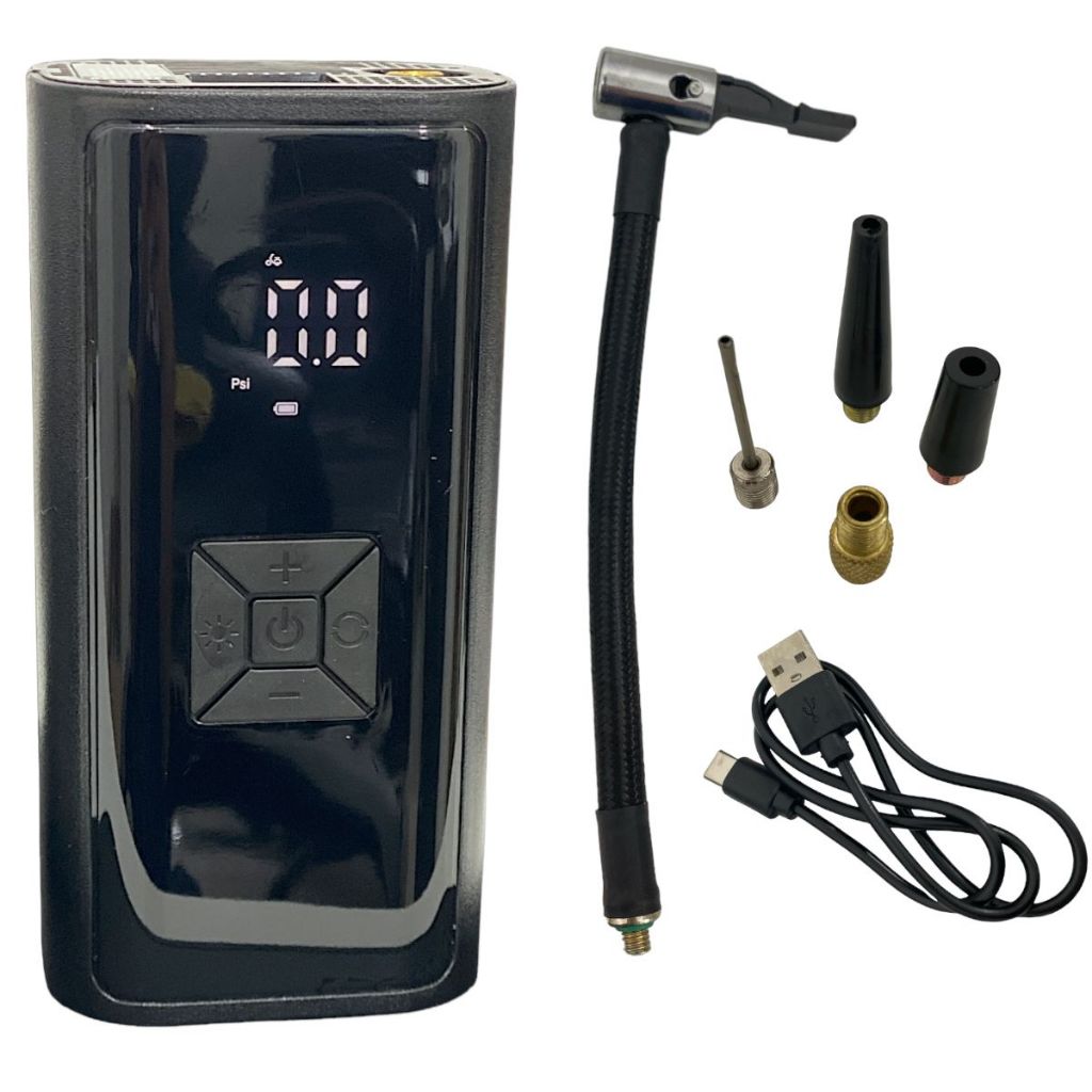 Compressor Calibrador De Ar Portátil Moto Carro Digital Carregável Usb
