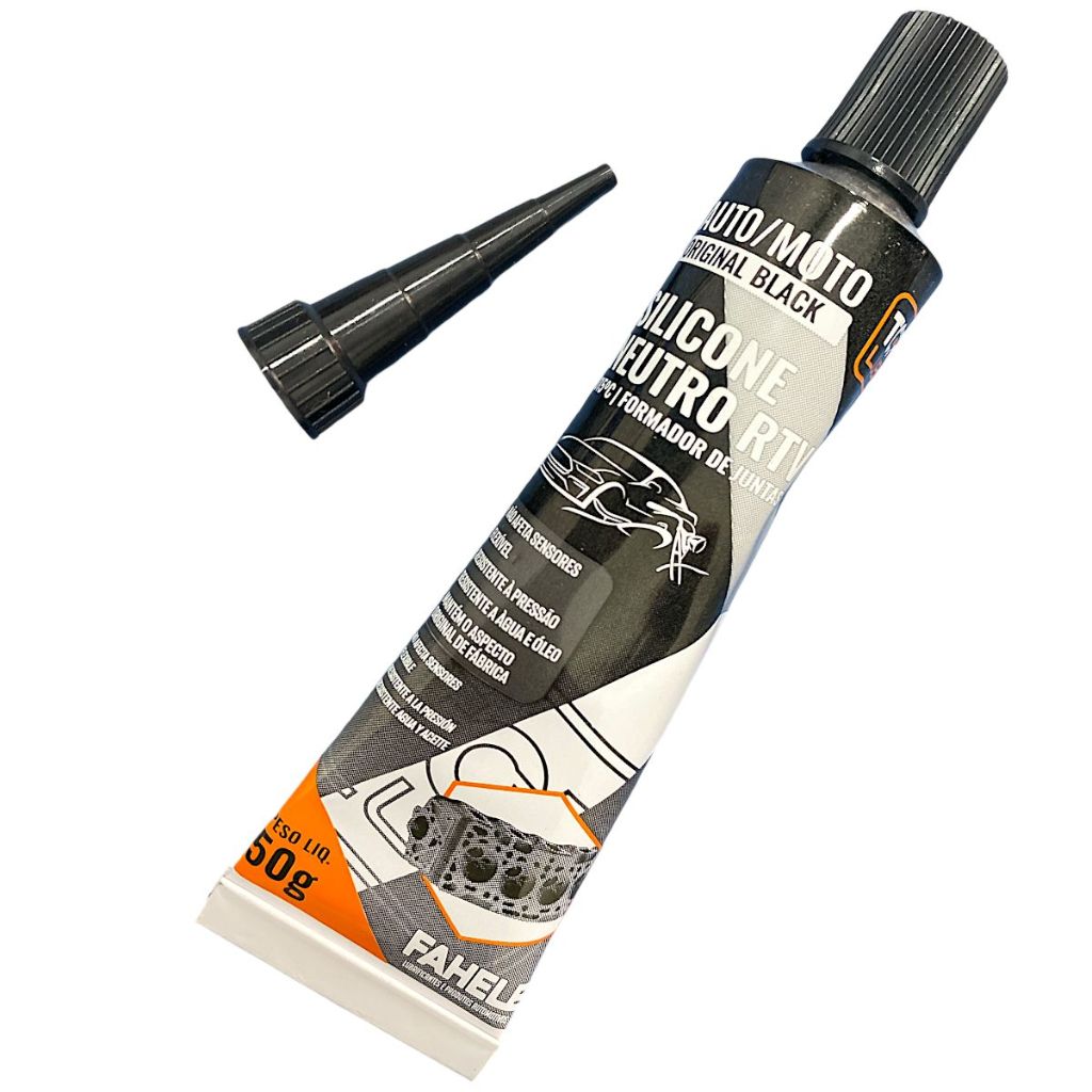 Silicone Neutro Rtv Formador de Junta Liquida Moto Preto 315° 50g