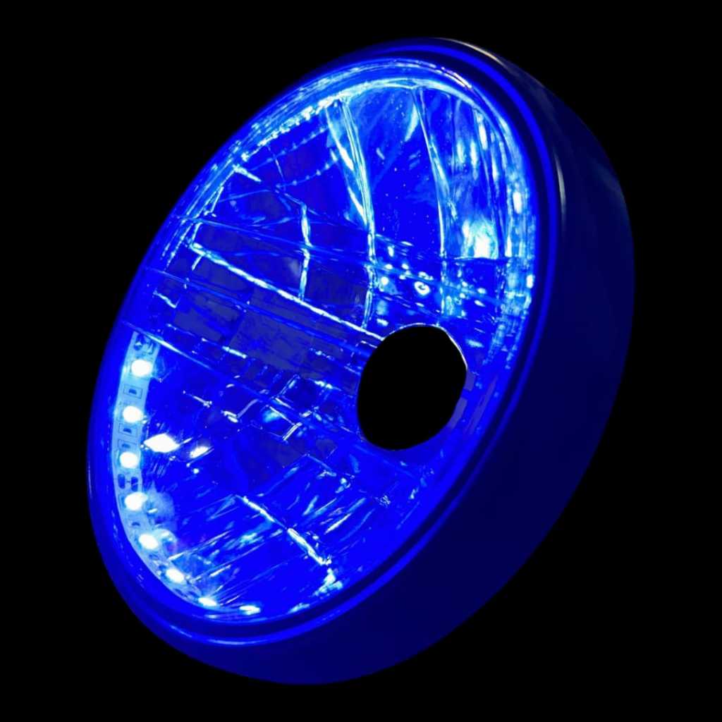 Farol Completo Com Led Azul Titan Ks/Es/Fan 125 2000 Até 2012 Titan 150 Ks/Es/Esd Fan 150 Até 2008