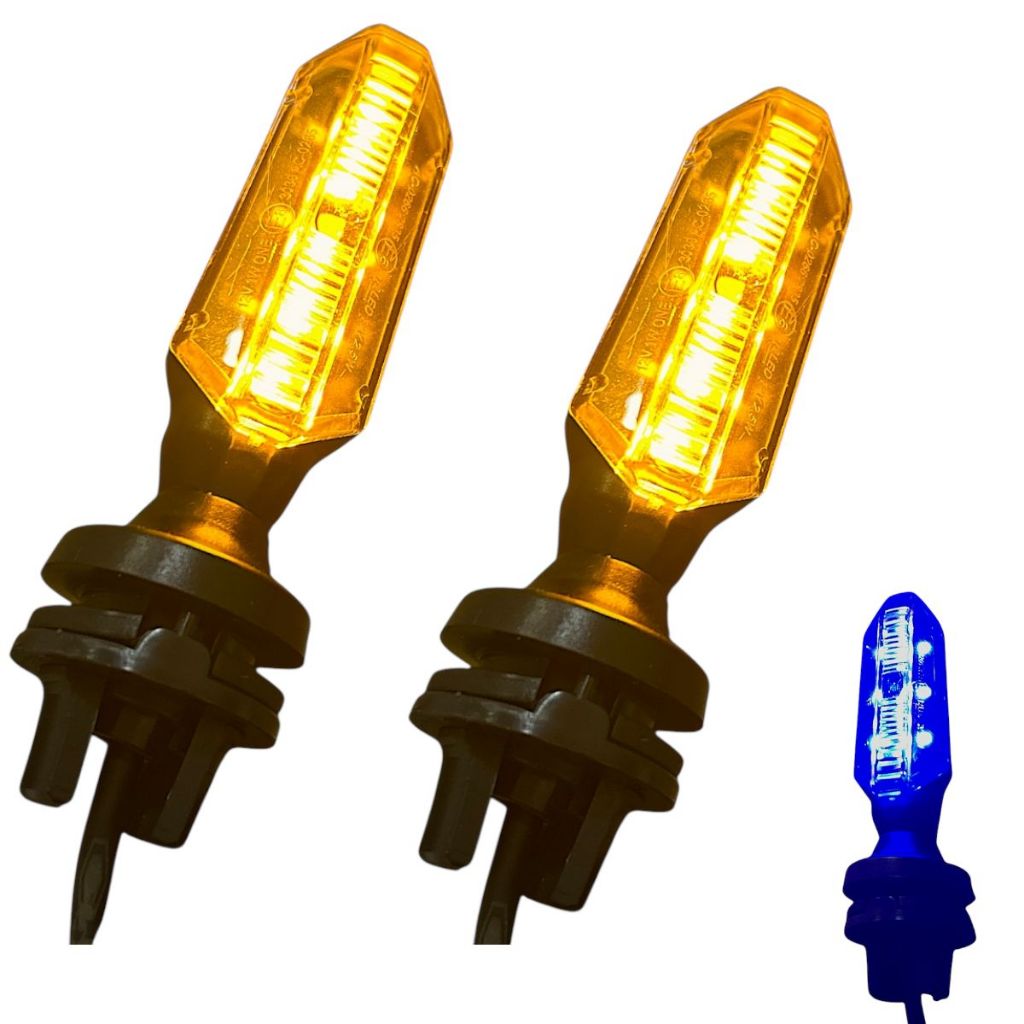 2 Pares Pisca De Led Modelo Cb 250F Titan Fan Start 160 Com Led Drl Azul