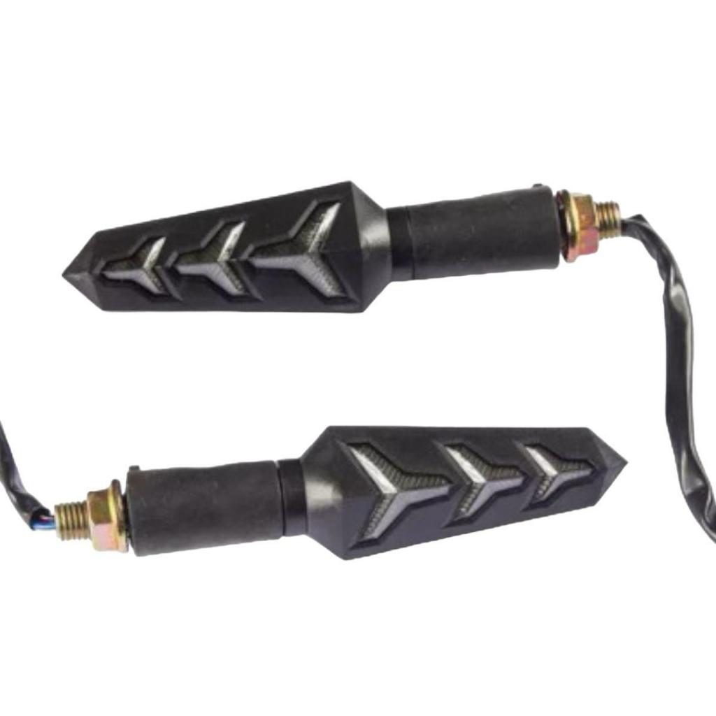 Par De Pisca De Led Torre Sequencial Preto Modelo Universal