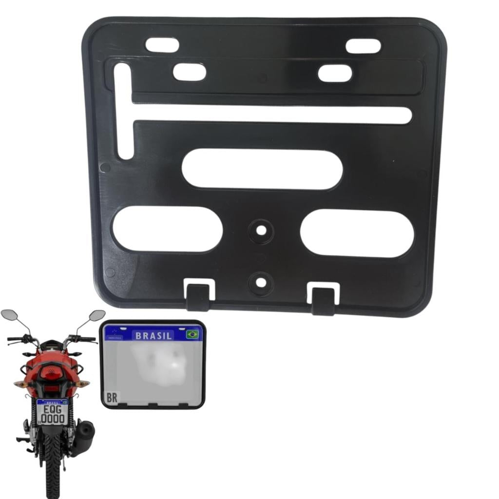 Suporte Protetor Placa Vazado Moto Mercosul