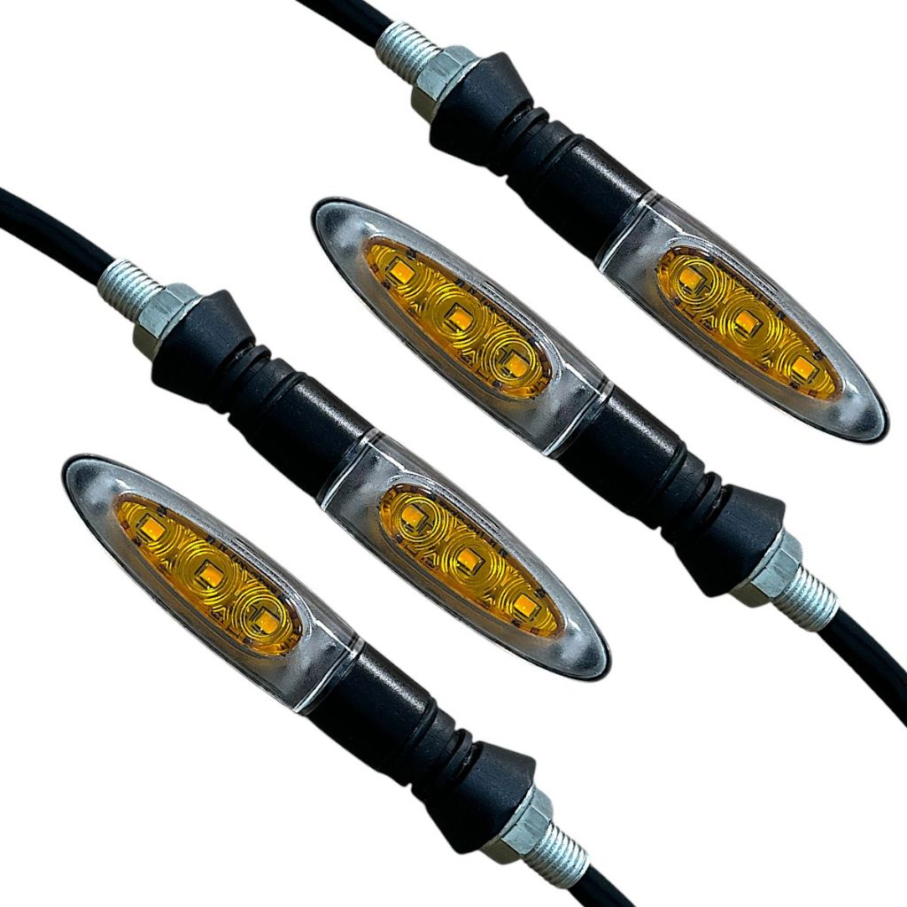 2 Par De Pisca Led Universal P/Moto Bmw Com Três Leds Mod Original