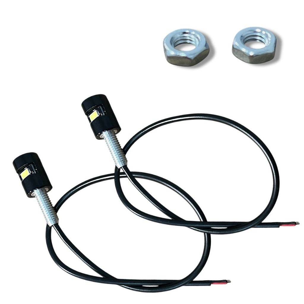 1 Par Parafuso de Led Placa Preto Iluminação Carro Moto Caminhão Universal