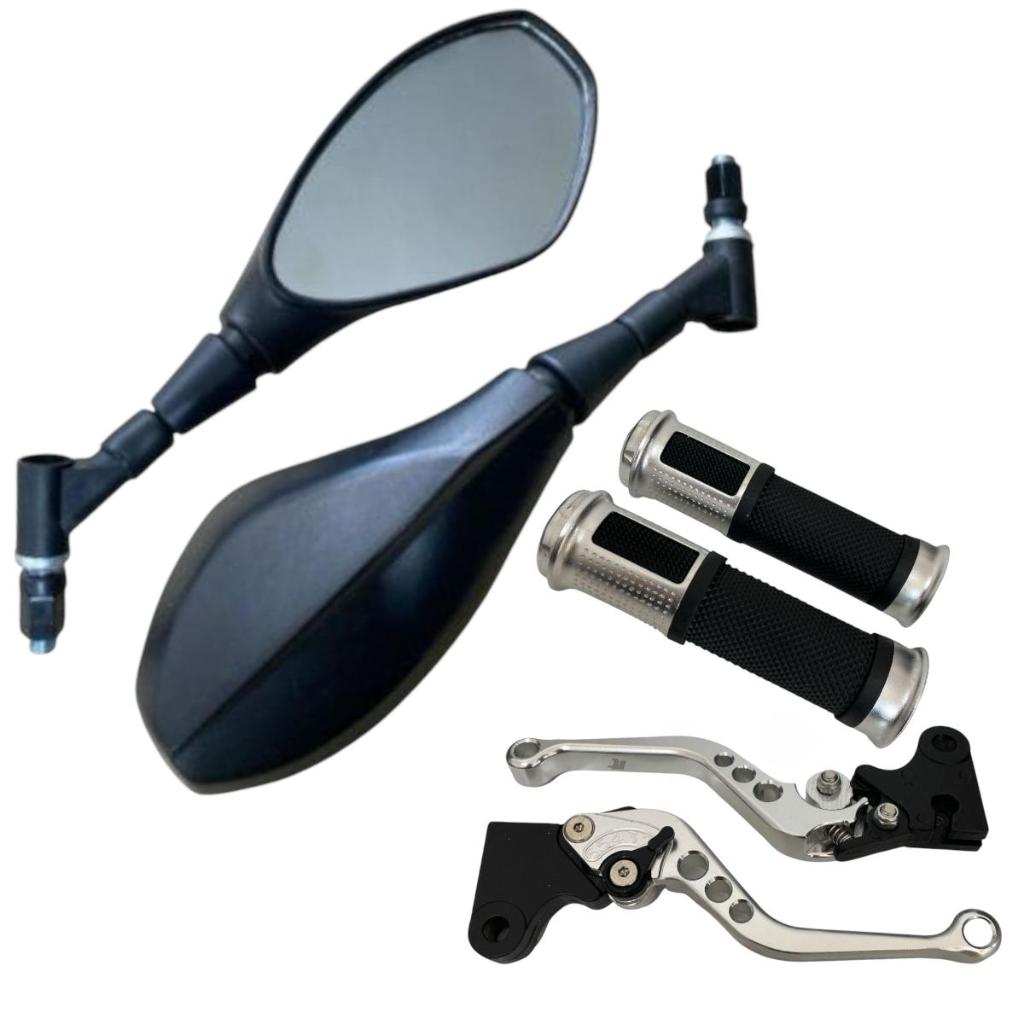 Kit Manete Esportivo + Manopla Cg Titan Fan 125 150 Freio A Lona + Retrovisor Bmw Giro 360º