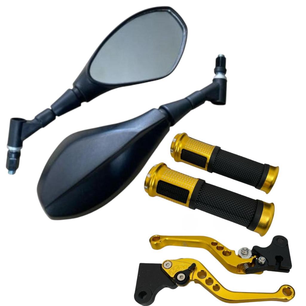 Kit Manete Esportivo + Manopla Cg Titan Fan 125 150 Freio A Lona + Retrovisor Bmw Giro 360º